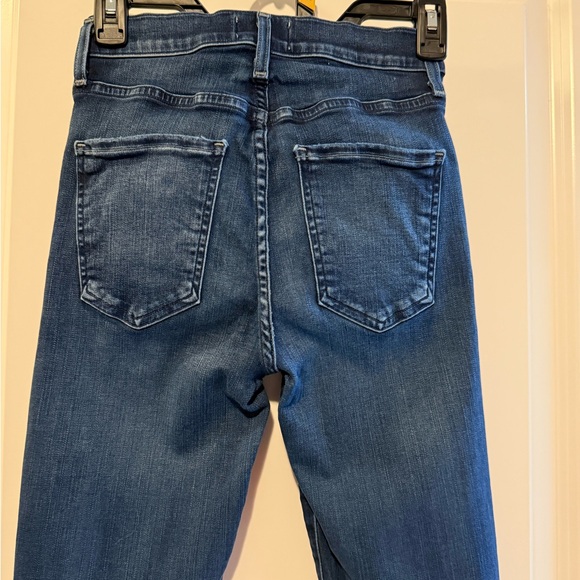 AGOLDE Sophie Skinny Crop Jeans In Claremont Raw Hem Blue Size 25 Made In USA - Picture 10 of 15